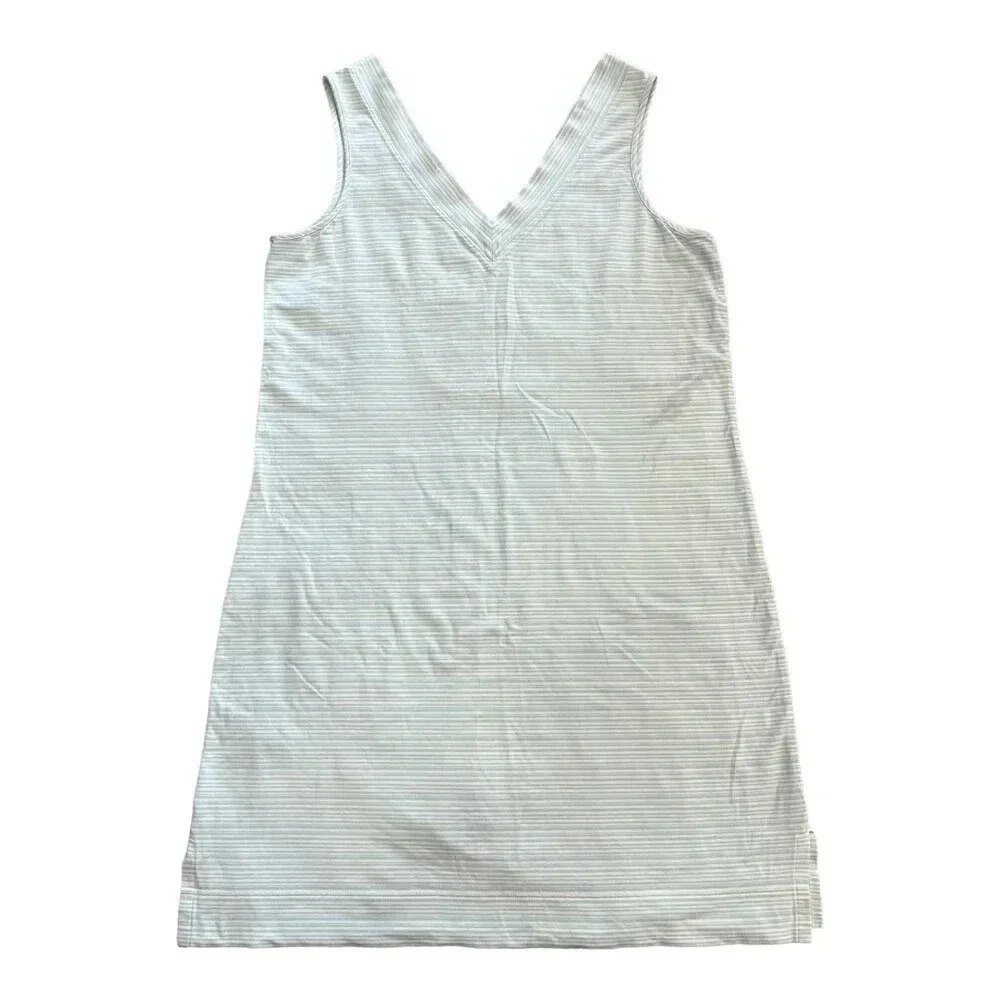 Lotus by Soma Blue Striped Pima Cotton Tank Dress M
